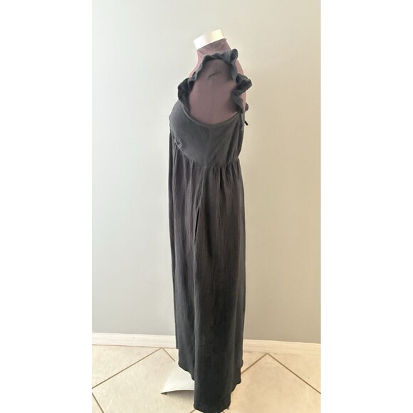 Magaschoni Maxi Dress Size S Black Babydoll Gauze Flutter Whimsigoth Witchy - Picture 5 of 16